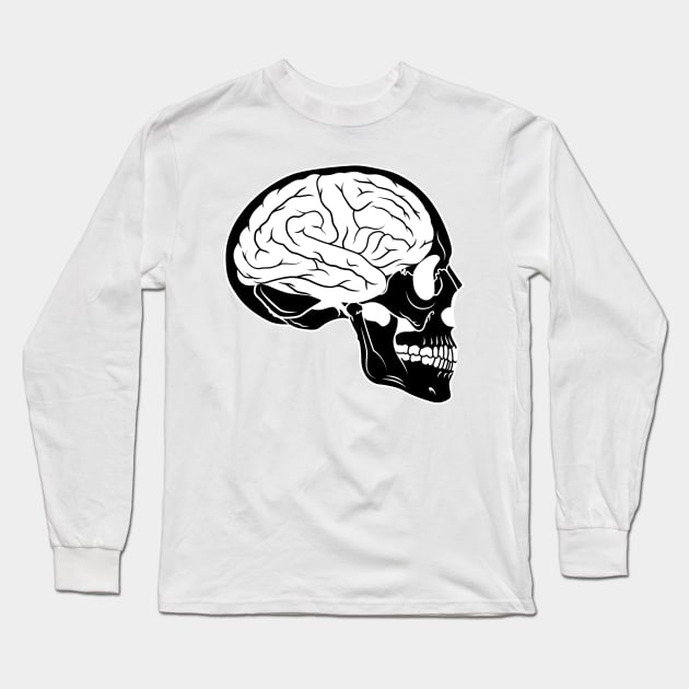 Esoteric Black Skull Long Sleeve T-Shirt by Defiant Smile